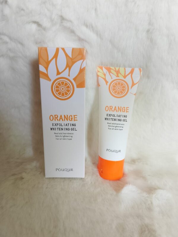 Poulqur Orange Exfoliating Whitening Gel with Citrus Extract – Brightening & Dead Skin Removal Skincare
